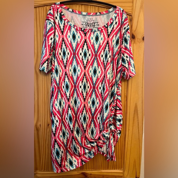 Crazy Train Tops - Crazy Train Southwestern Print Tunic Top Size 2XL